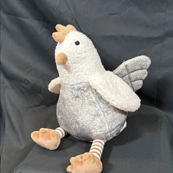 Cuddly Plush Weighted Chicken Toy - Cream and Gray - Picture 6 of 6